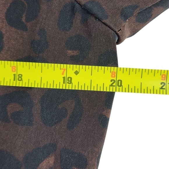 Kasper ASL Blazer Size 10 Brown Black Leopard Print Flap Front Pockets 4 Button - Picture 8 of 10